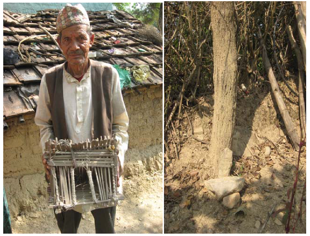 Kusunda house and prayer 