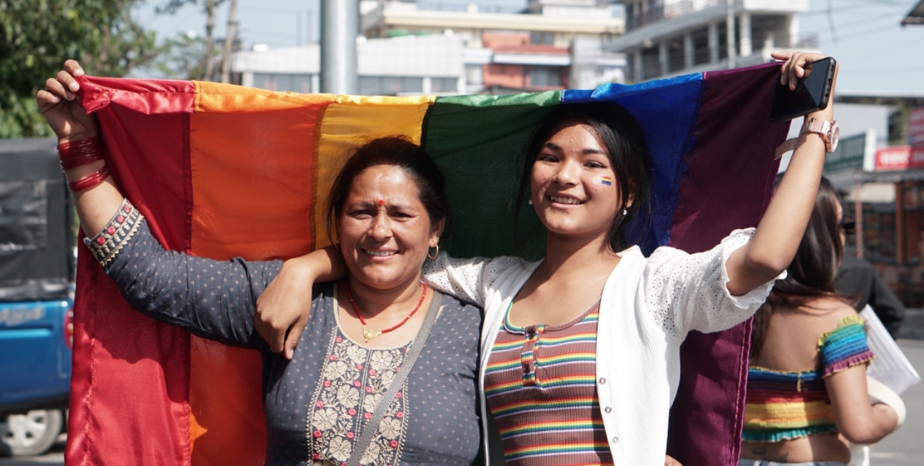 A mother celebrates Pride