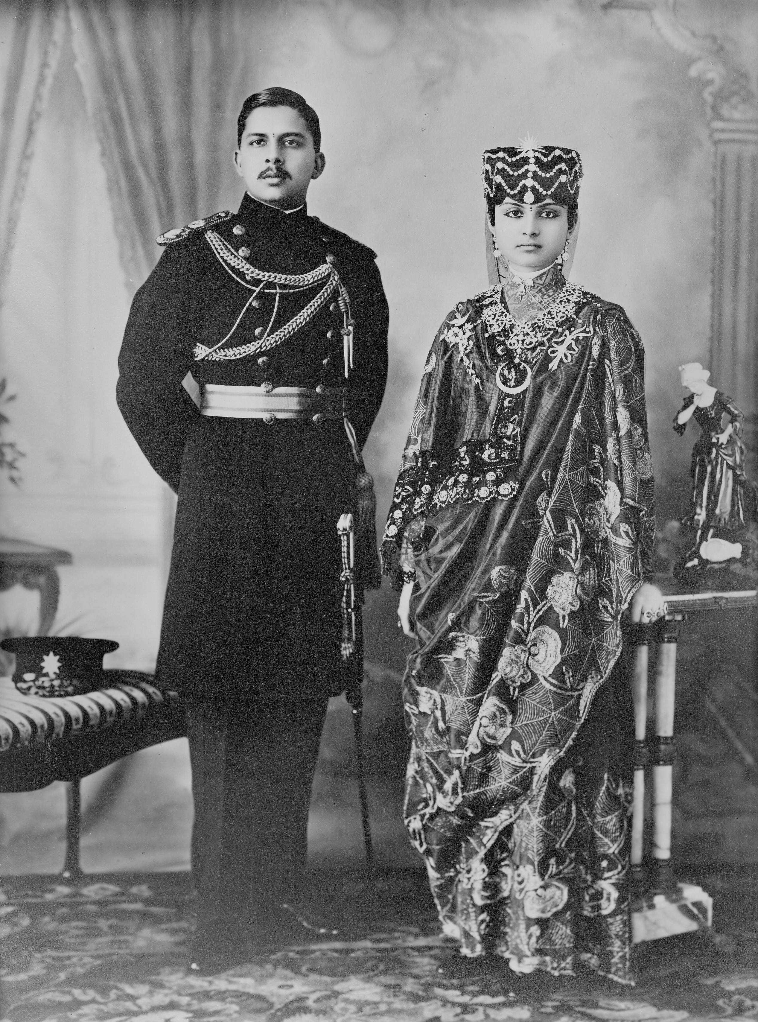 Bishnu Shumsher with his wife Urmila
