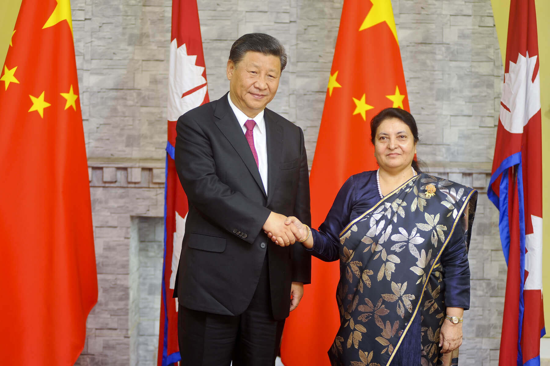 Chinese President Xi Jinping with President Bidya Devi Bhandari