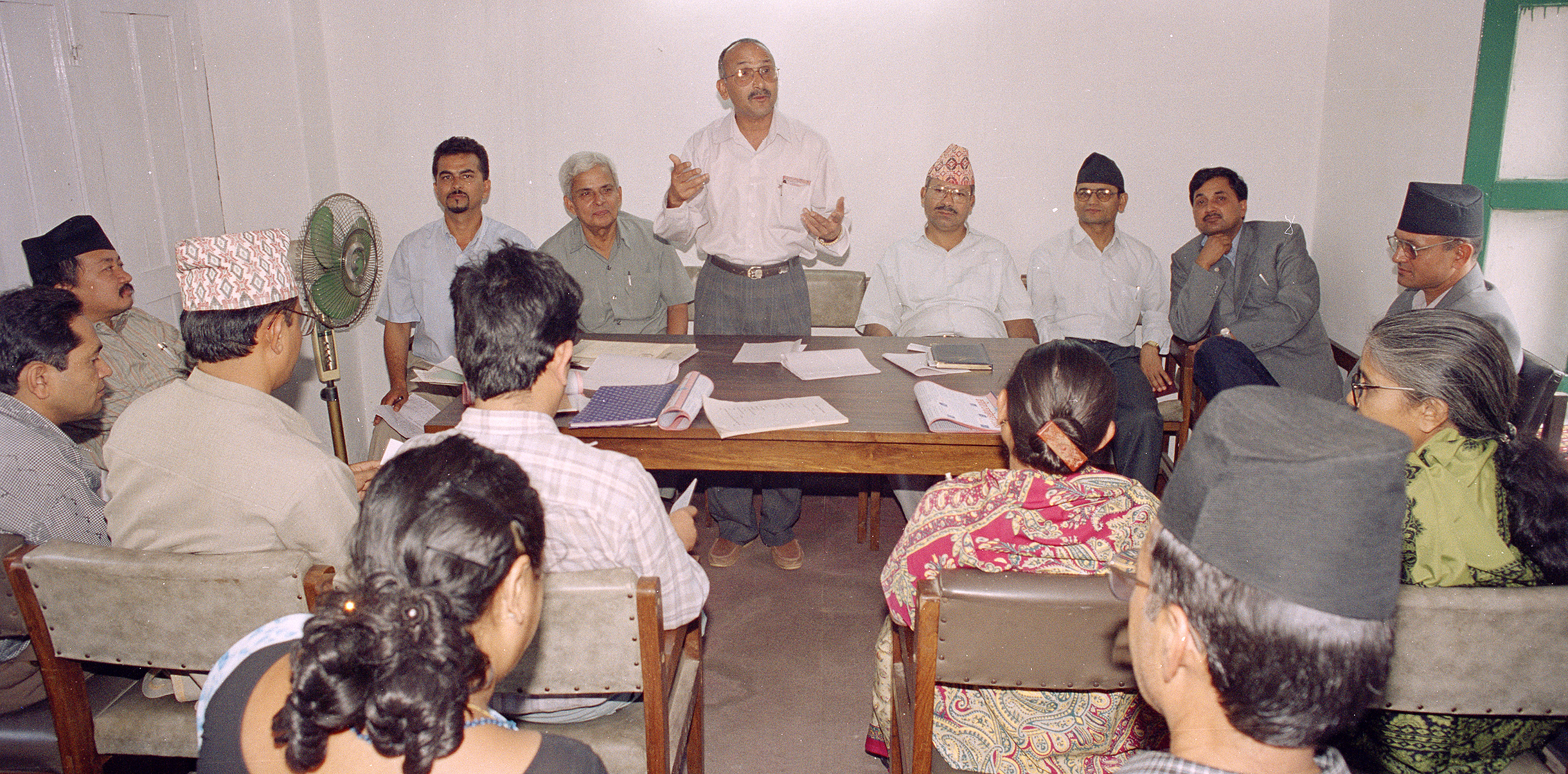 K P Oli in UMP party meeting in 1996