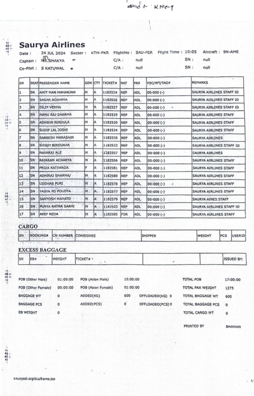 Saurya Airlines Nepal crash NT 1