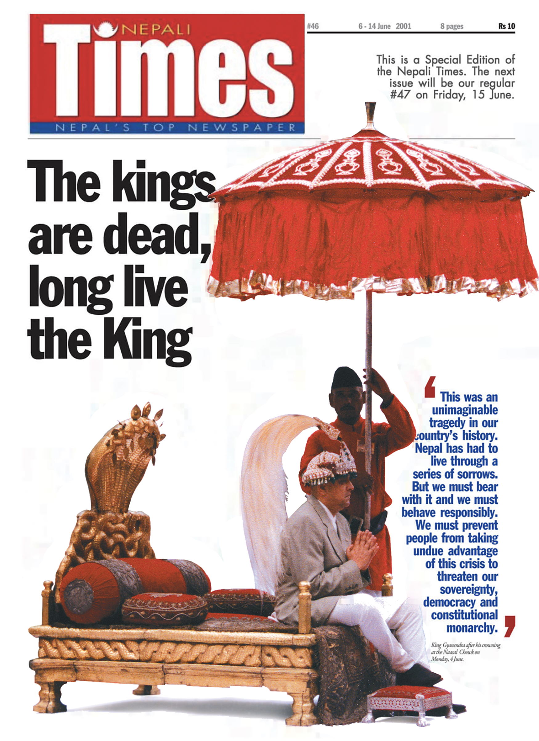 Gyanendra crowned page 1