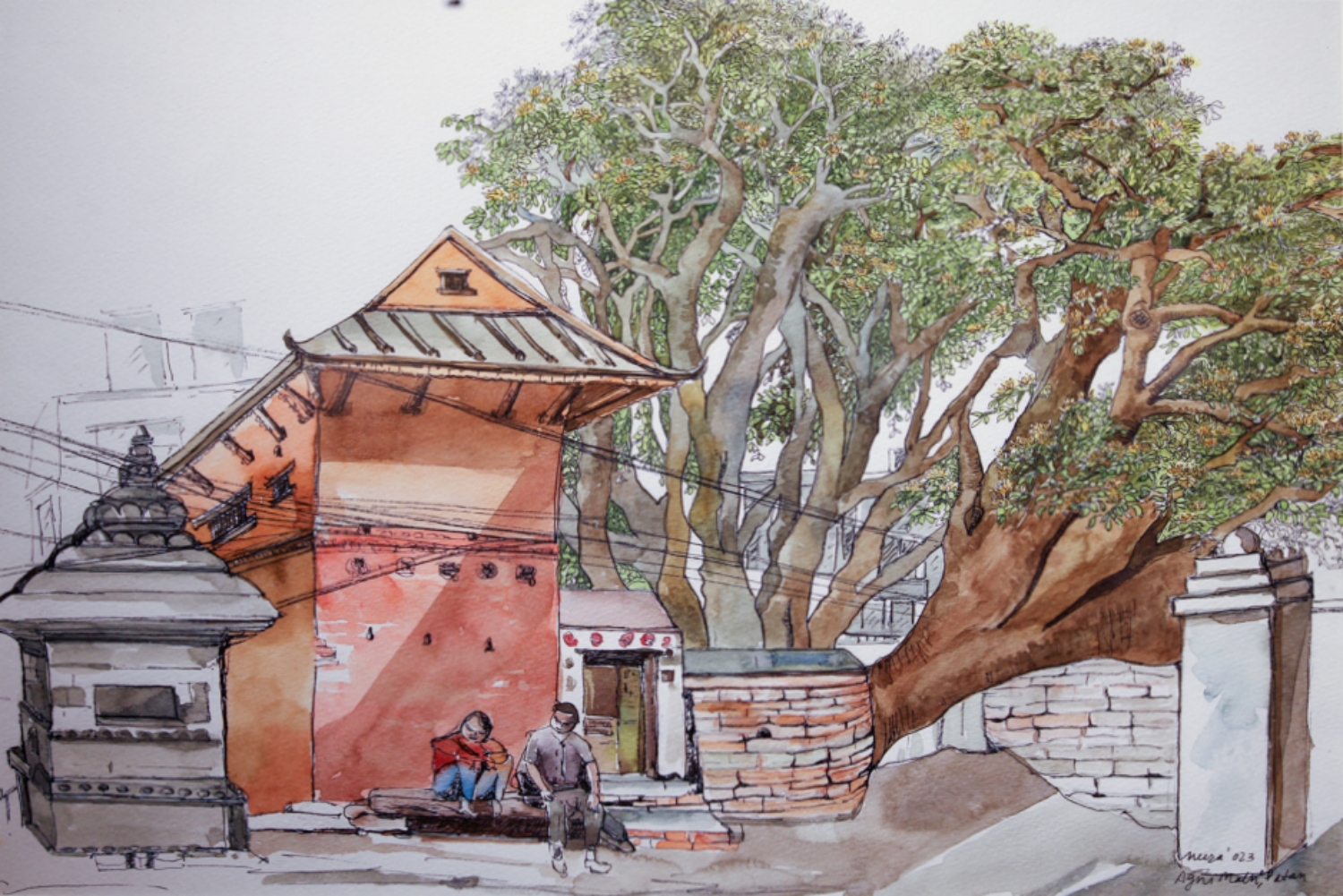 Façades and Flowers from Nepal and Italy NT