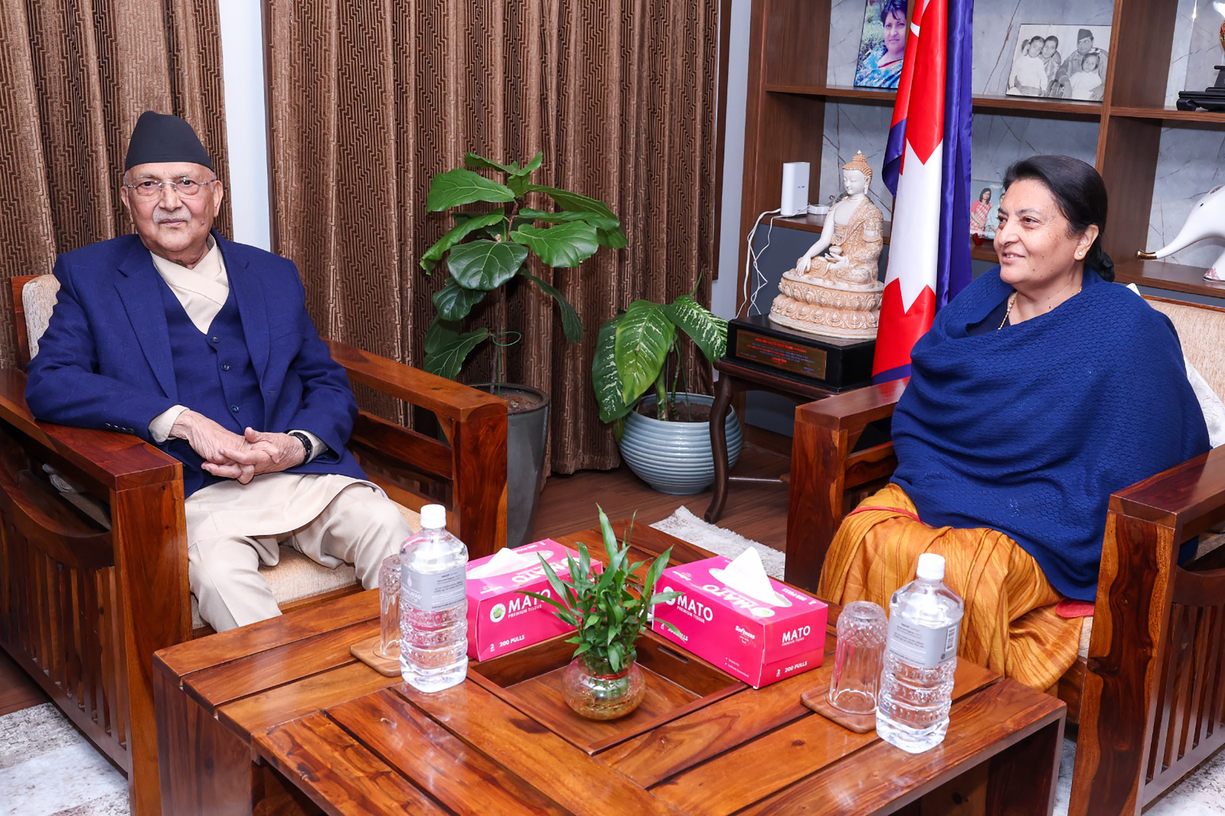 PM Oli and Bidya Devi 