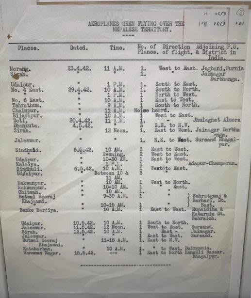 American military aircrafts over Nepal during World War II