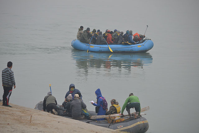 Researchers during bird census. Photo: Kamal Rimal