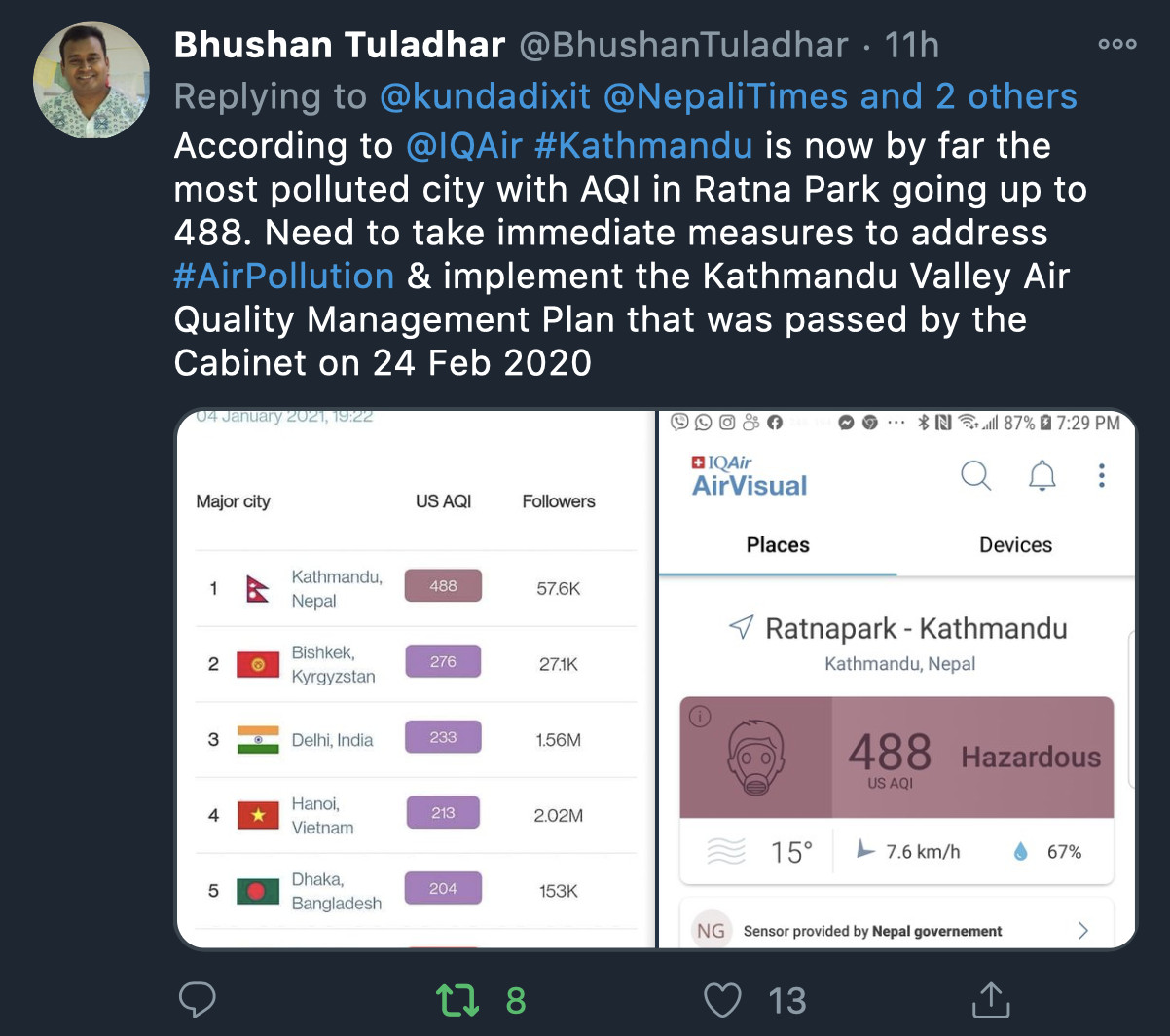 Bhushan Tuladhar tweet