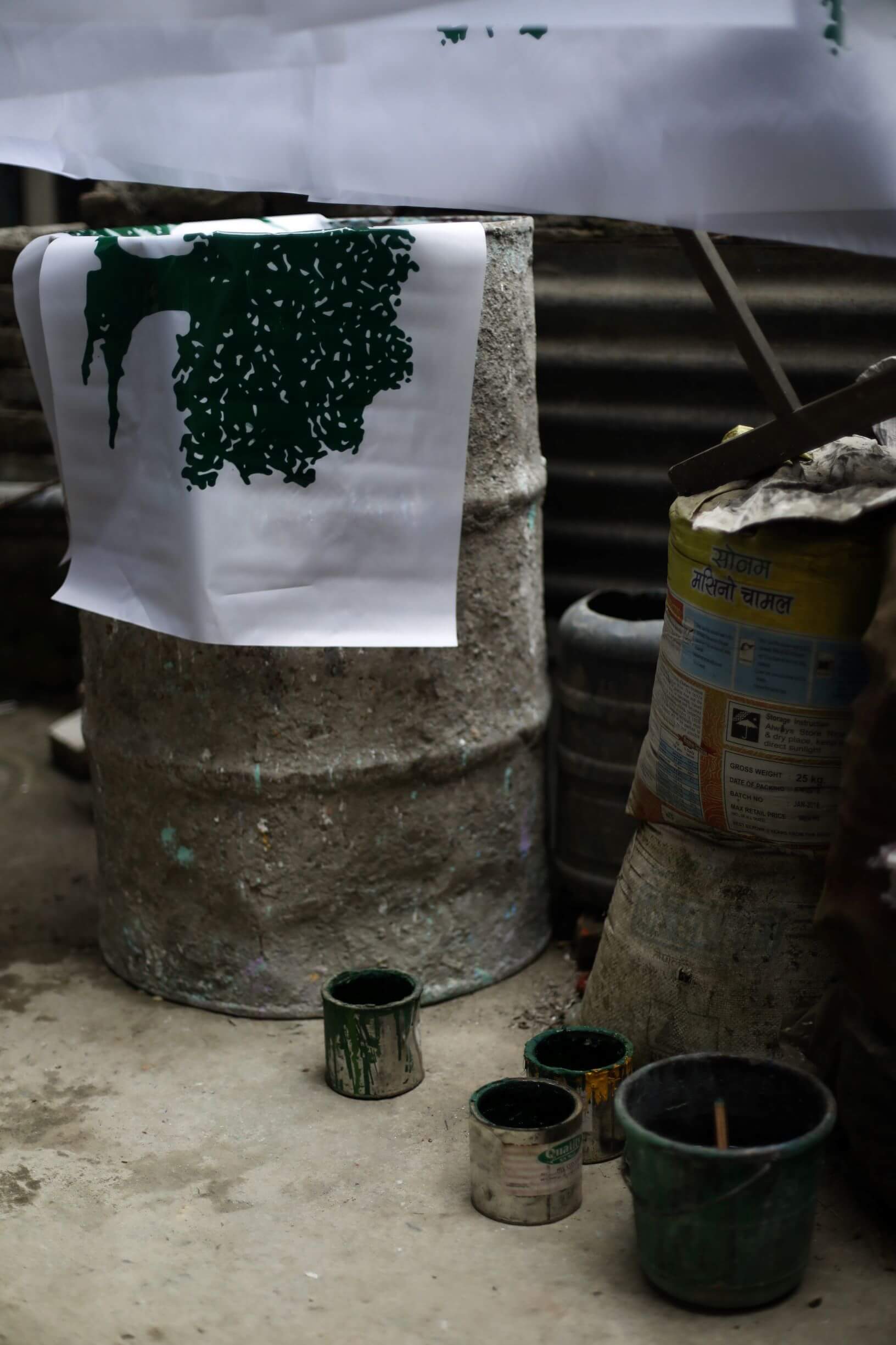 Flags left to dry.
