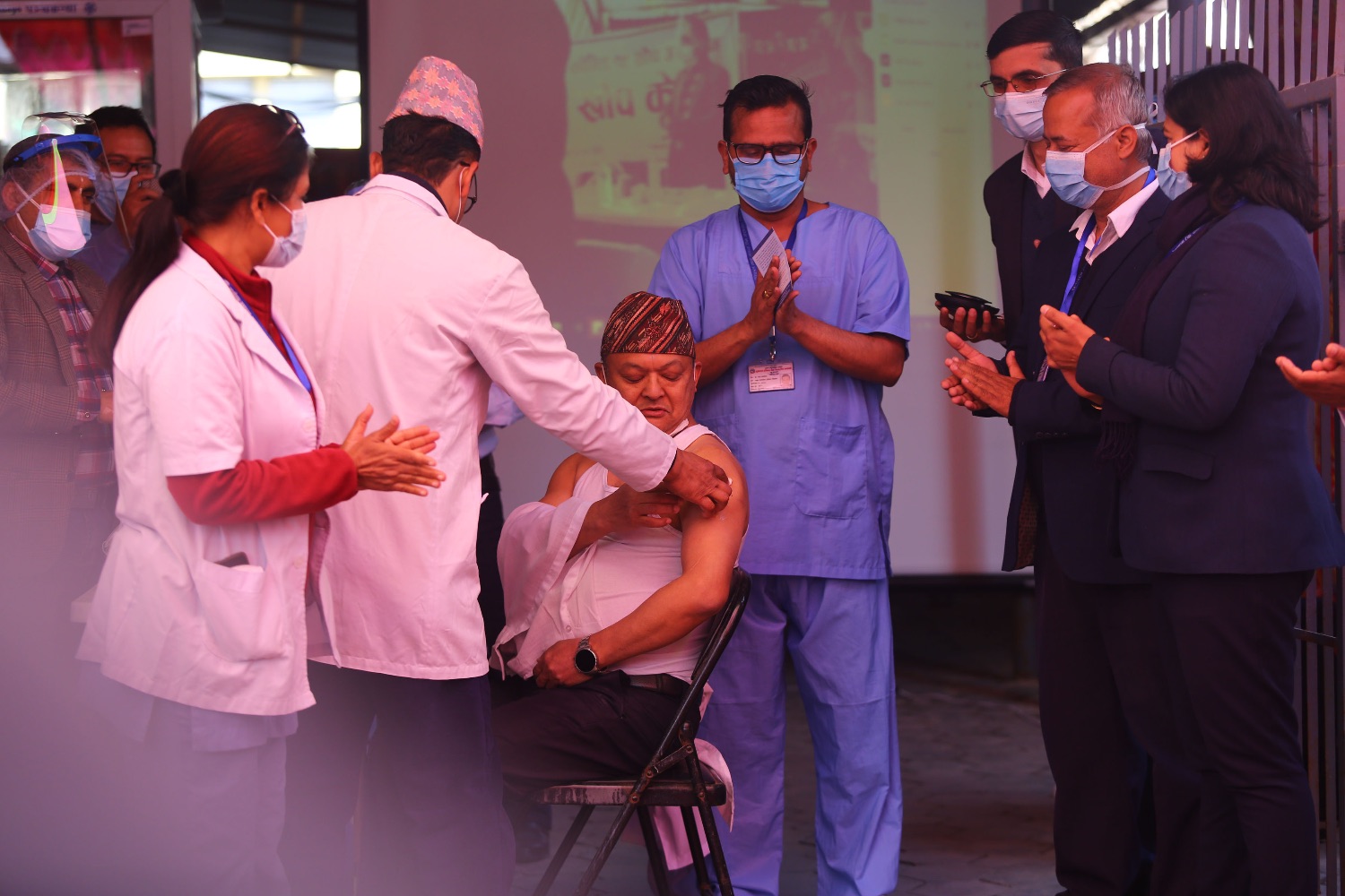 Sagar Rajbhandari reveives covid vaccine