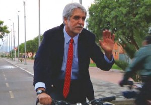 Enrique Penalosa on a bicycle