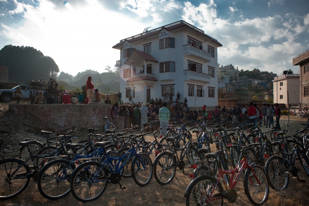 Light shines on the bicycles, a sign of something wonderful.