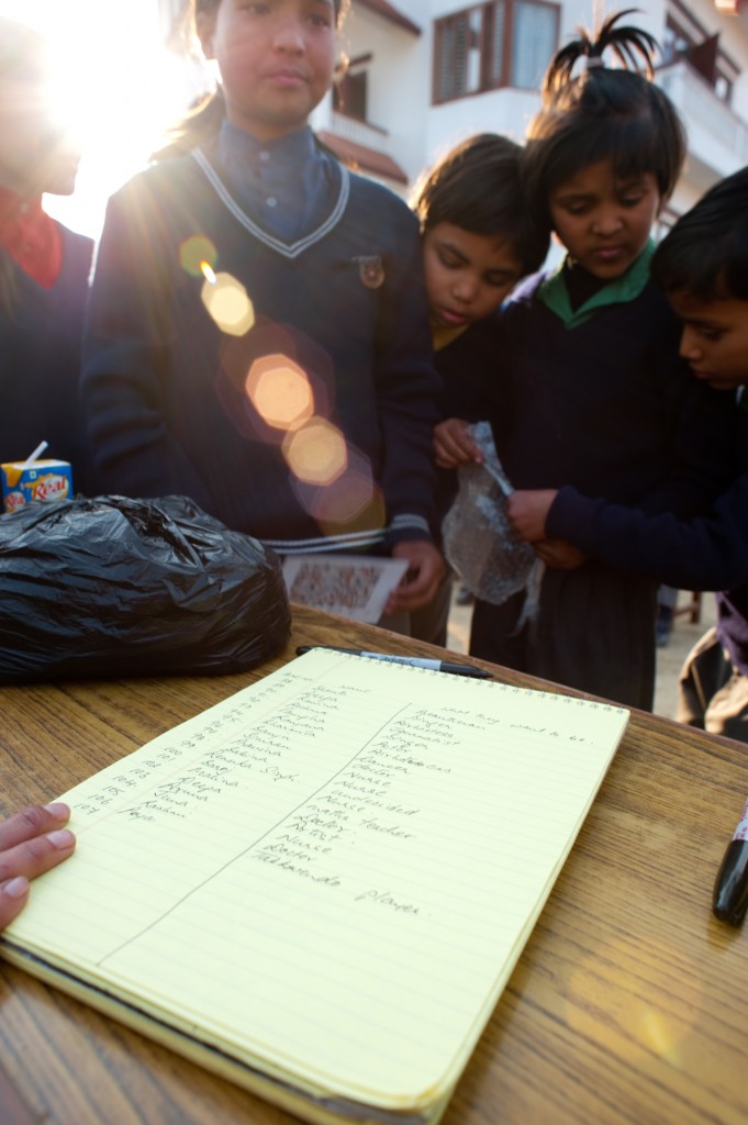 The list keeps track of the children who receive the bicycles.