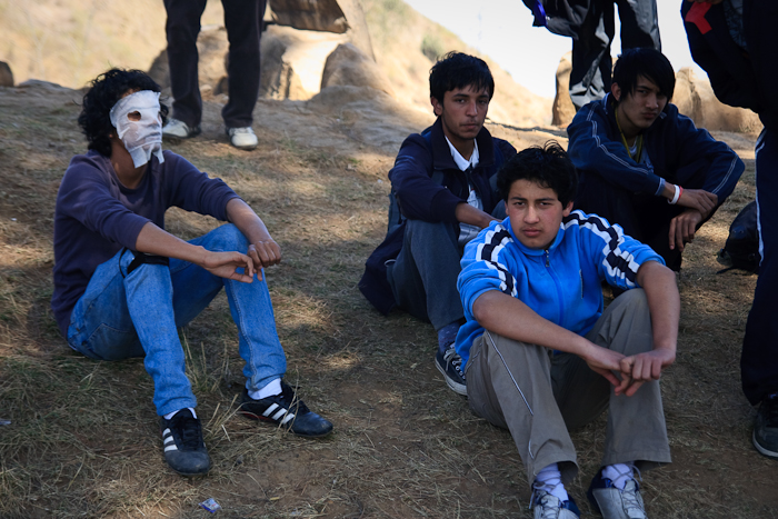 A young participant takes a break.