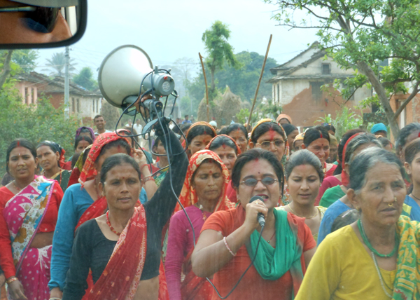 Women in Dipayal demanding Dipayal be declared the federal capital of the Far West