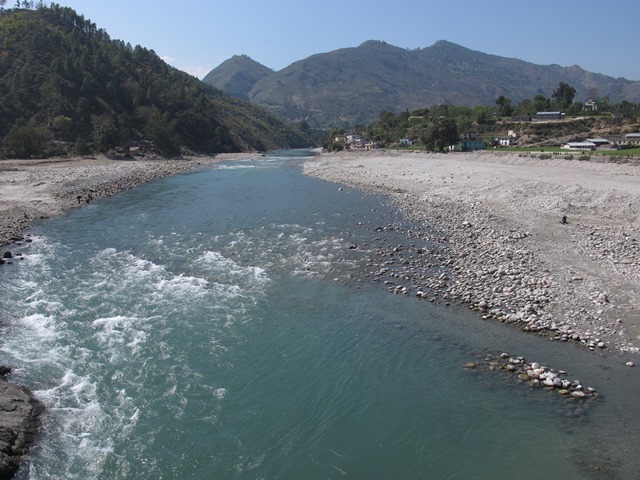 The West Seti river as it meanders past Dipayal. A planned 200m high dam impounding a 20 sq km reservoir to generate 750MW of power for export to India has been delayed by 15 years, and its construction would give a big boost to the economy of the region.  