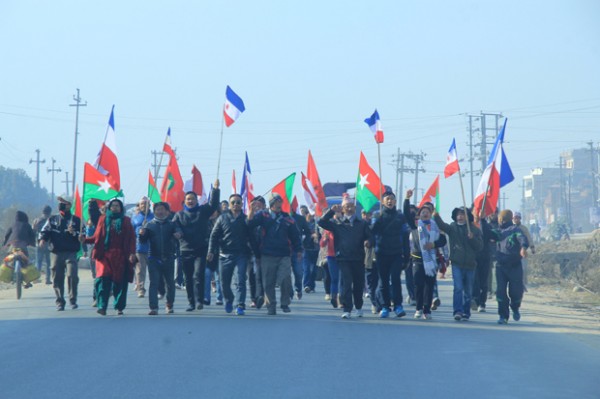 Members of UCPN(M) led alliance took to the streets chanting slogans and enforcing the strike since early Tuesday.