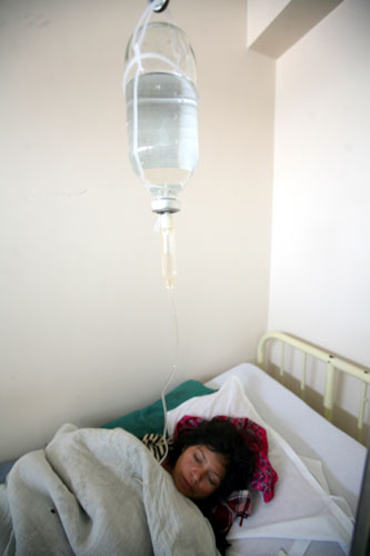 Tika Bista has blood clots in her head, and severe cervial spine injuries. PHOTO: KIRAN PANDAY