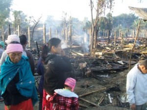 A fire broke out in Morang and destroyed