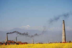 Not so pretty : Traditional brick kilns in Kathmandu are a major contributor to the city's air pollution