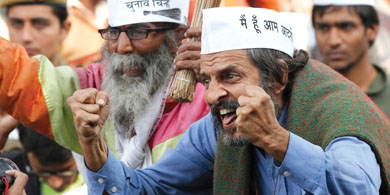 Arvind Kejriwal Celebrates With Party Workers And Supporters