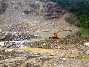 Sunkoshi landslide dam area