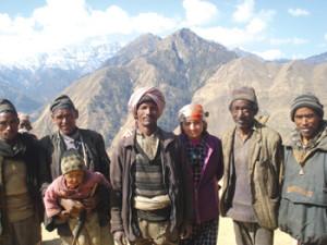 Radha Paudel with some members of the community she worked with in Jumla in 2002