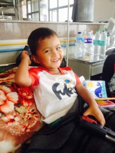 NO MORE NIGHTMARES: Nischal, 4, recovers in Bir Hospital after suffering a broken leg during the earthquake. He was suffering nightmares about more earthquakes, but not any more. Photo: Anjana Rajbhandary