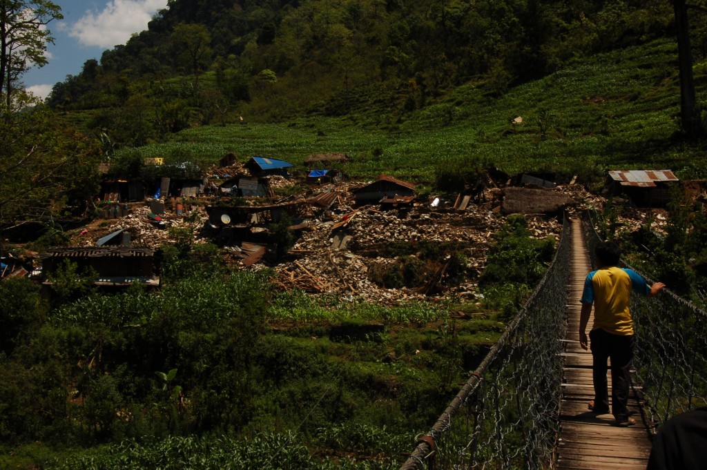 A settlement near Balua that was completely flattened.