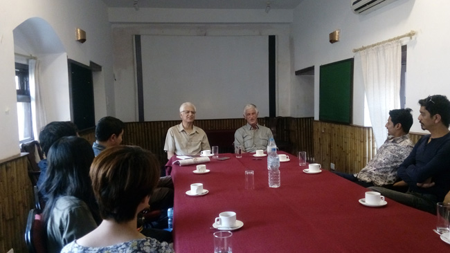 James Nachtwey discusses his photography at a talk organised by Nepali Times in Kathmandu on Sunday. pic: Smriti Basnet 