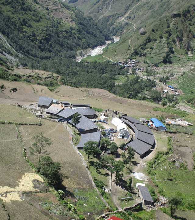 The Buddha Middle School in Philim built in 2006 by a Japanese group which won an international award for architecture design for stone buildings