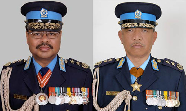 Ex-IGPs Om Bikram Rana (left) and Hem Bahadur Gurung