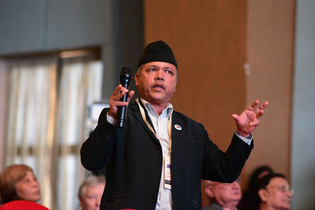 Department of Livestock Services Secretary Bala Ram Thapa asks the panel on how the government can support more humane slaughter of buffaloes and cross-collaboration between organisations. 