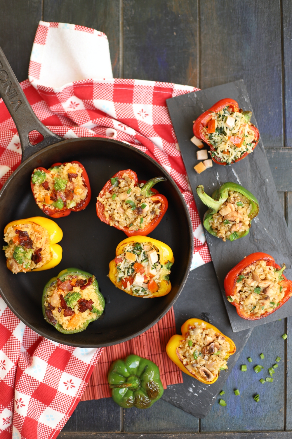 Colored peppers cradling goodness