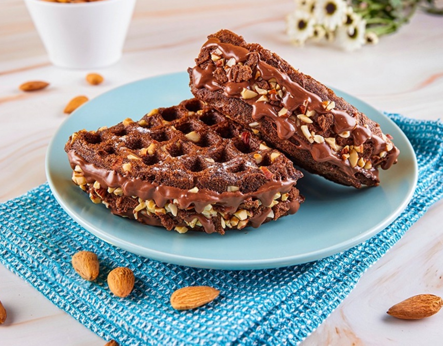 Dining belgium waffles