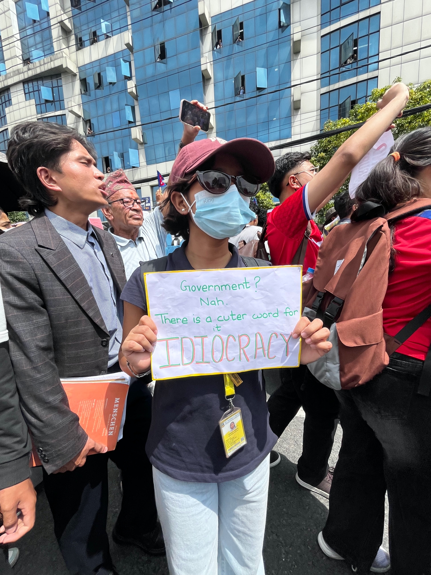 During protest