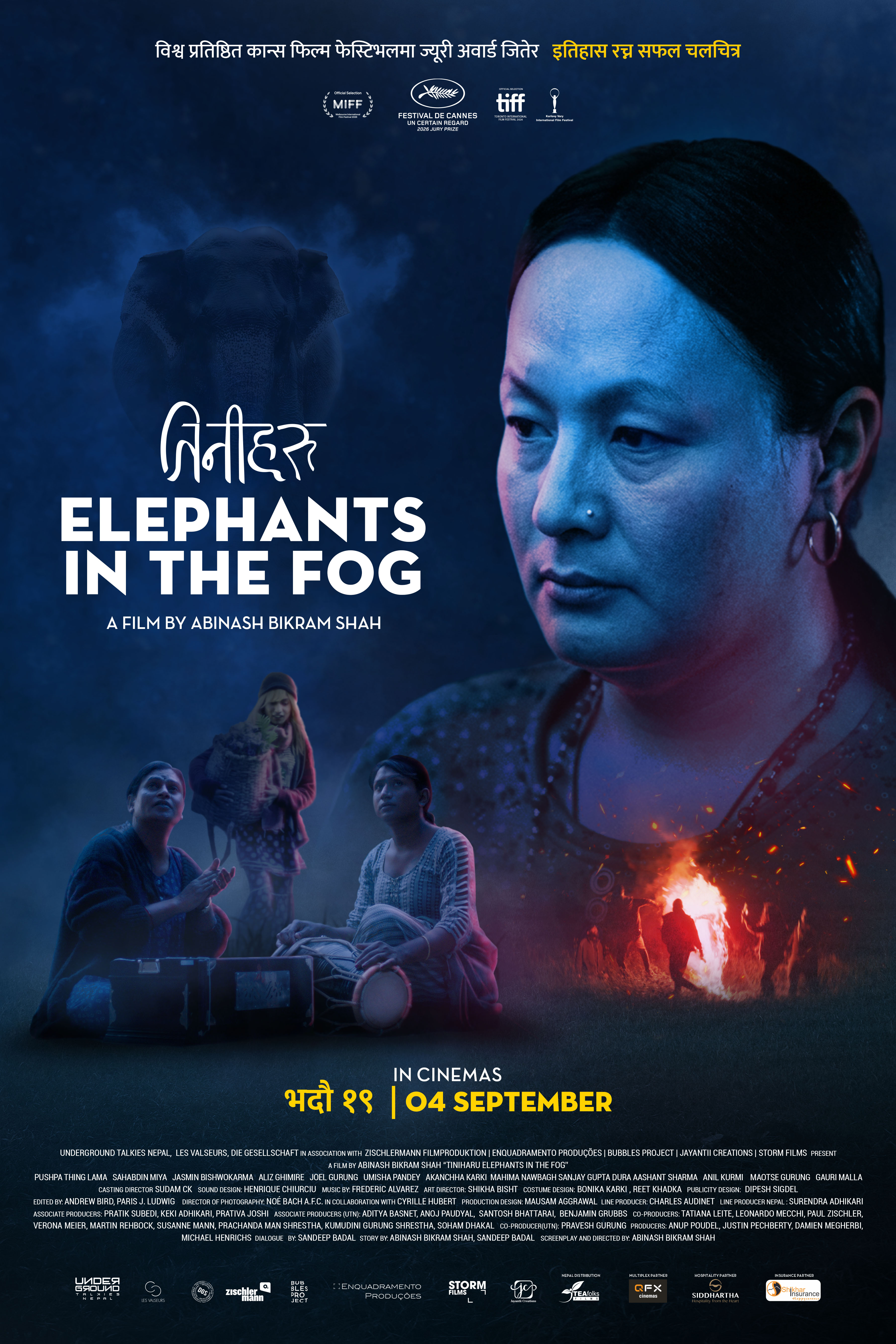 Elephants in the fog poster