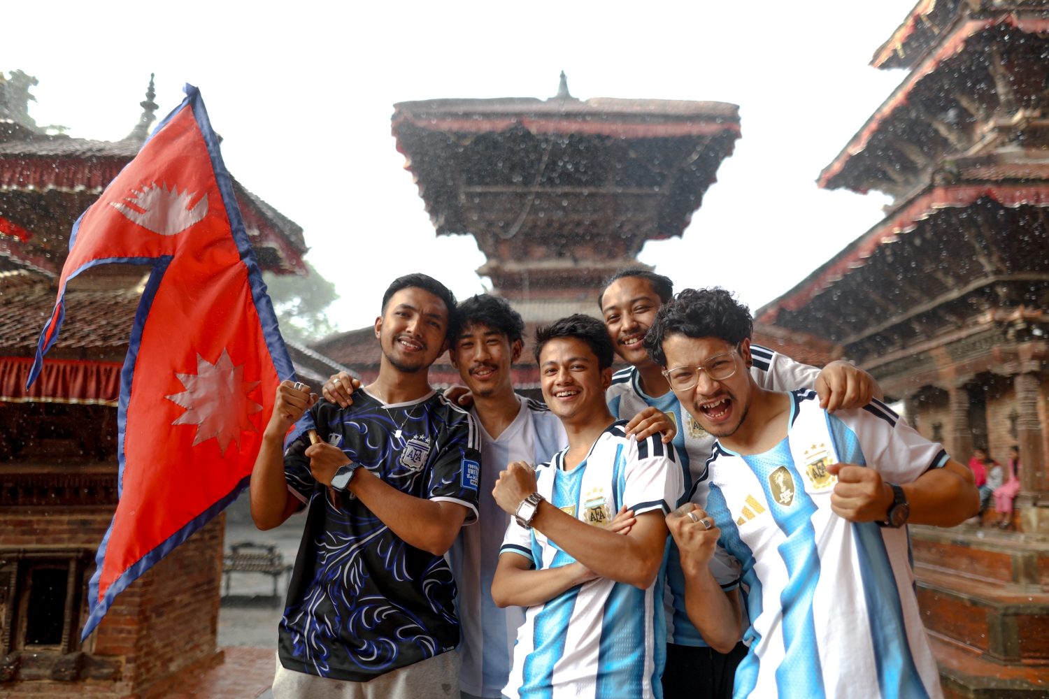 Nepalis cheering for argentina