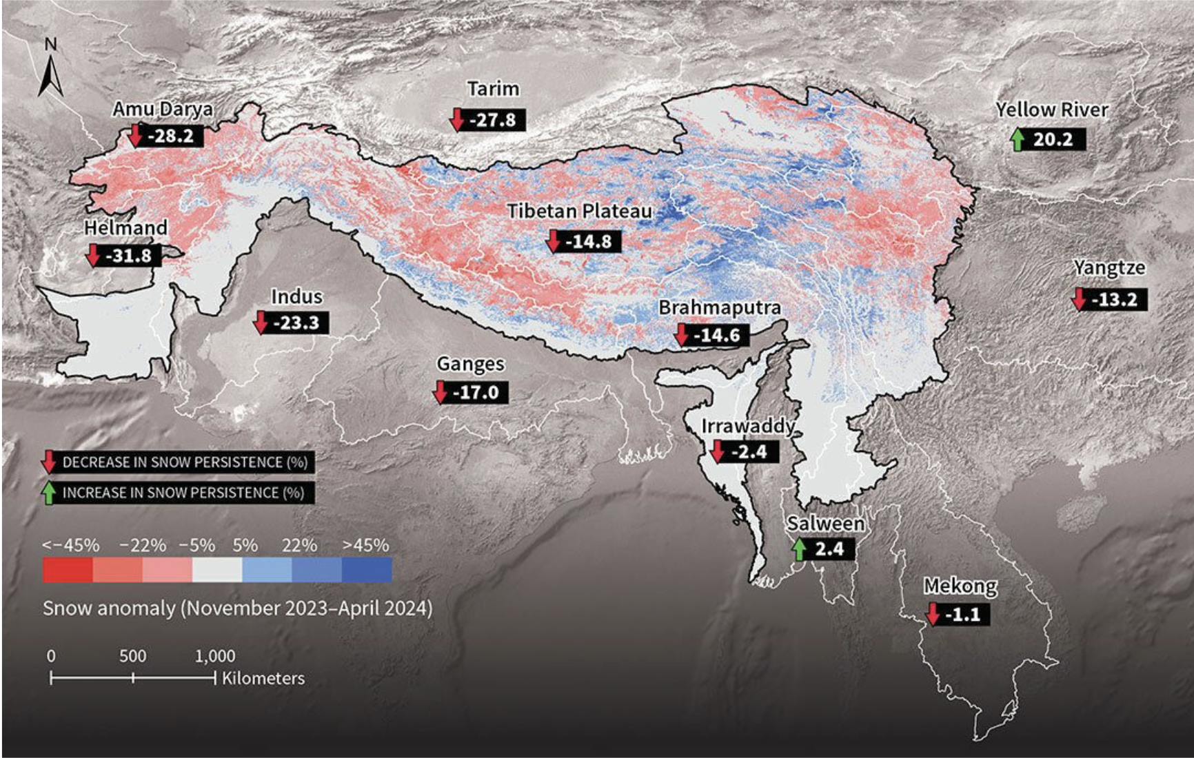 Snow anomaly map