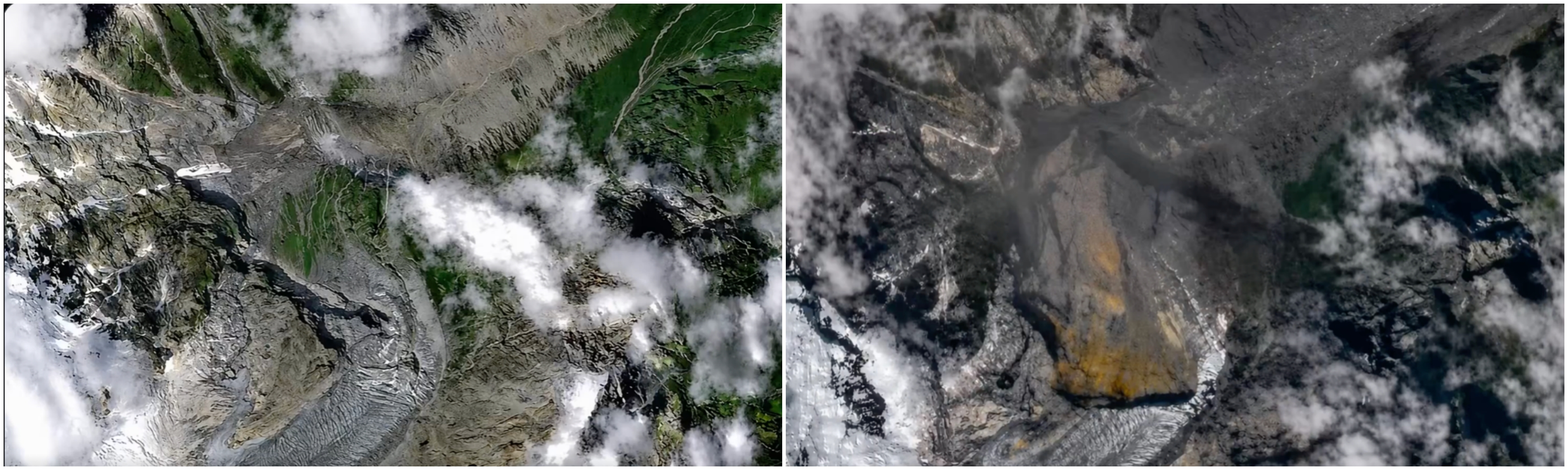 The bedrock failure and glacier collapse on Langtang
